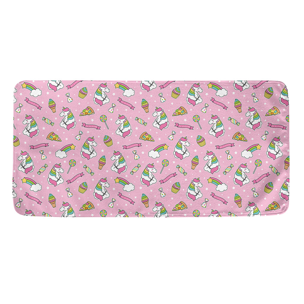 Pink Girly Unicorn Pattern Print Towel