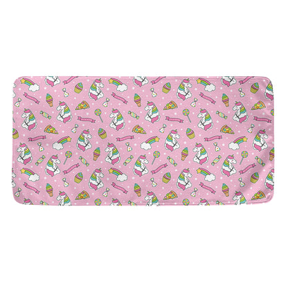 Pink Girly Unicorn Pattern Print Towel
