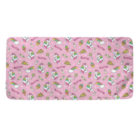Pink Girly Unicorn Pattern Print Towel