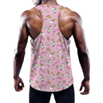 Pink Girly Unicorn Pattern Print Training Tank Top