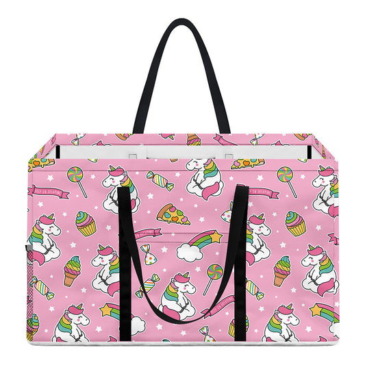 Pink Girly Unicorn Pattern Print Utility Tote Bag