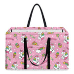 Pink Girly Unicorn Pattern Print Utility Tote Bag
