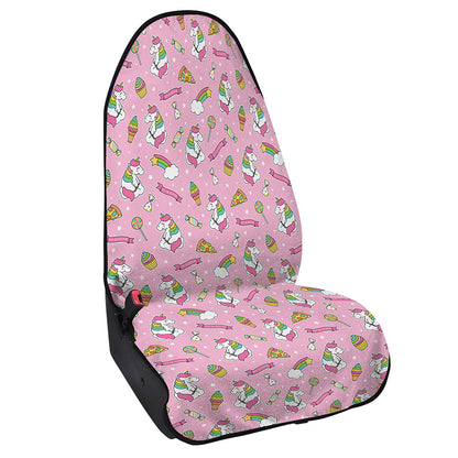 Pink Girly Unicorn Pattern Print Waterproof Car Seat Cover
