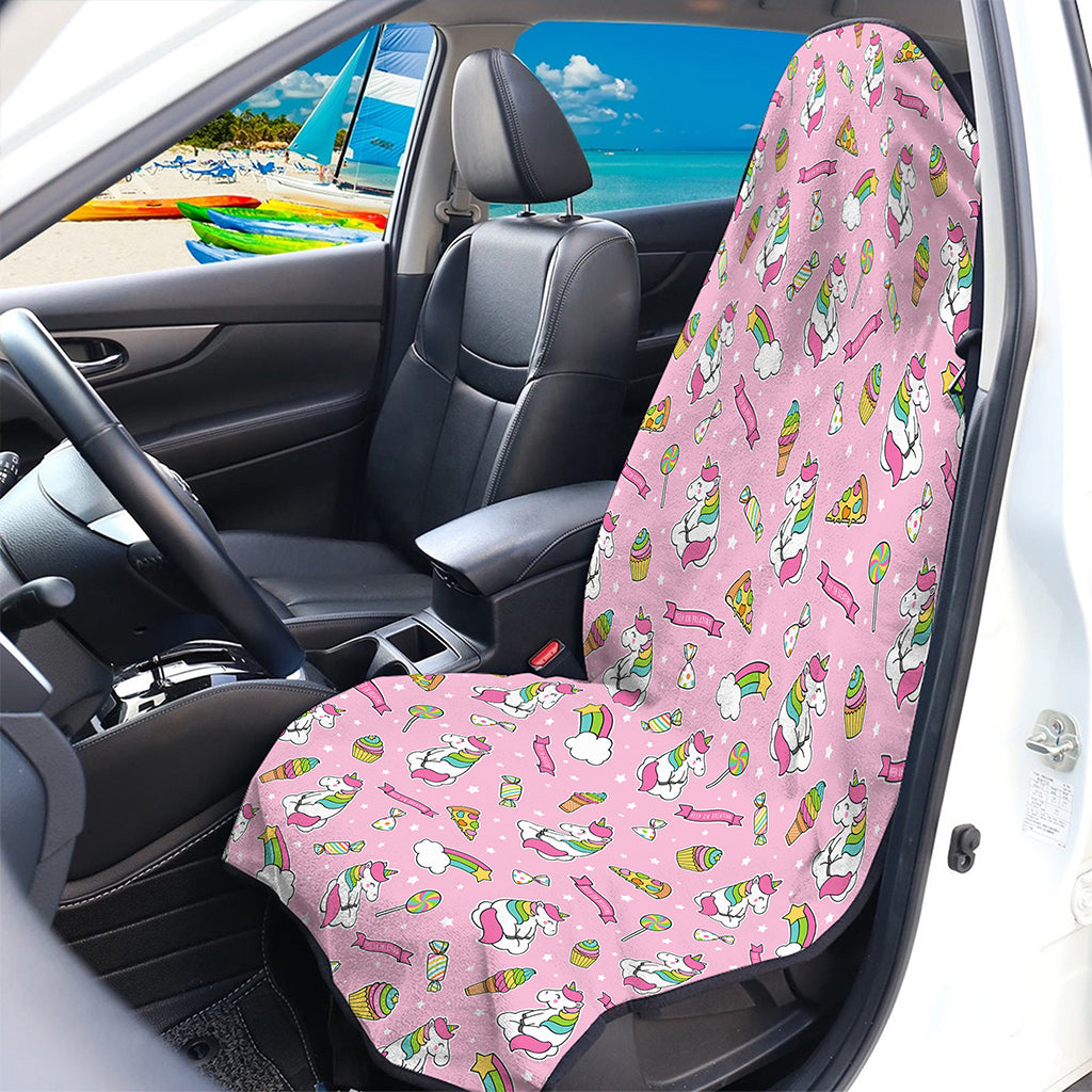 Pink Girly Unicorn Pattern Print Waterproof Car Seat Cover