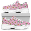 Pink Girly Unicorn Pattern Print White Chunky Shoes