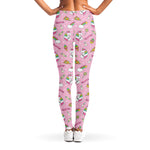 Pink Girly Unicorn Pattern Print Women's Leggings