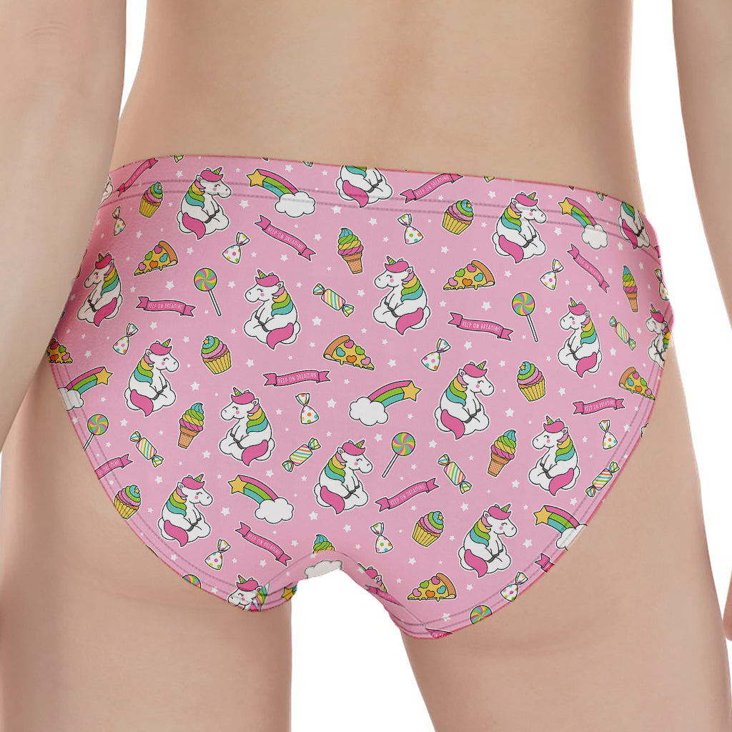 Pink Girly Unicorn Pattern Print Women's Panties