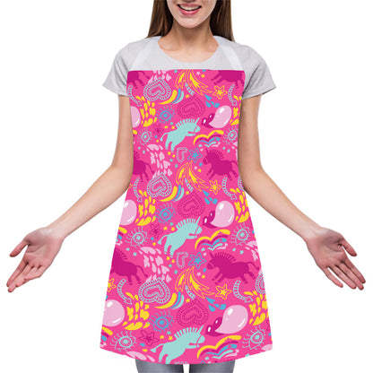 Pink Girly Unicorn Print Adjustable Apron