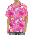 Pink Girly Unicorn Print Aloha Shirt