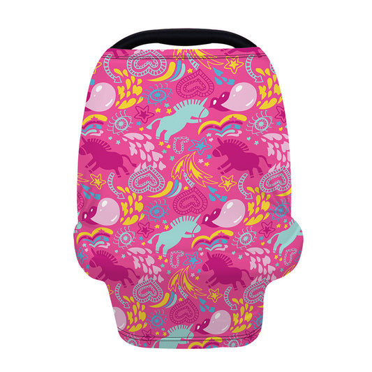 Pink Girly Unicorn Print Baby Seat Cover