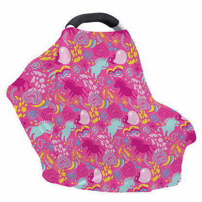 Pink Girly Unicorn Print Baby Seat Cover