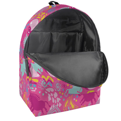 Pink Girly Unicorn Print Backpack