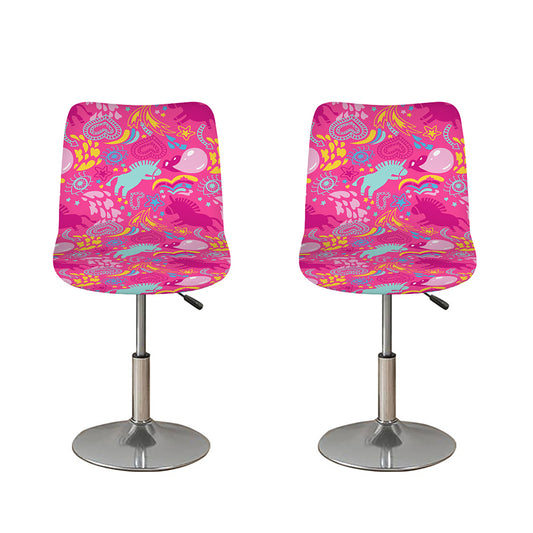 Pink Girly Unicorn Print Bar Stool Covers