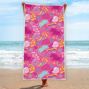 Pink Girly Unicorn Print Beach Towel