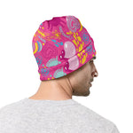 Pink Girly Unicorn Print Beanie
