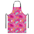 Pink Girly Unicorn Print Bib Apron With Pocket