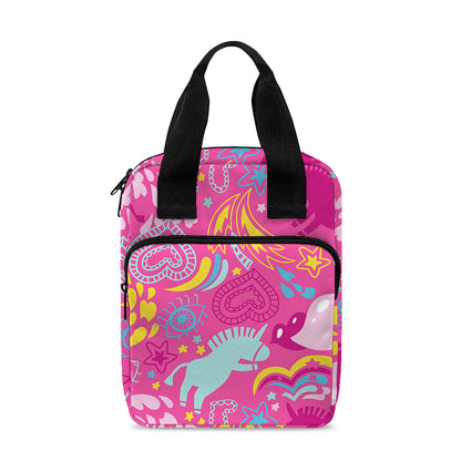 Pink Girly Unicorn Print Bible Tote Bag
