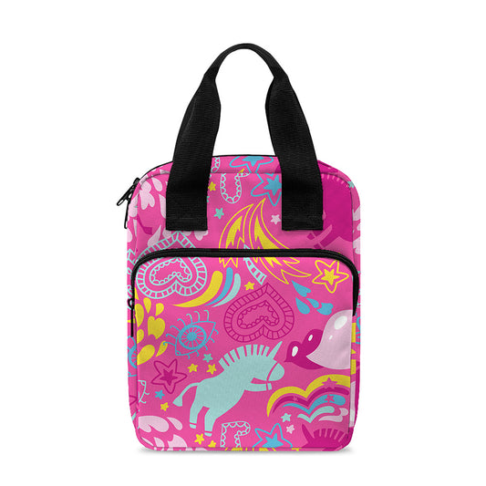 Pink Girly Unicorn Print Bible Tote Bag
