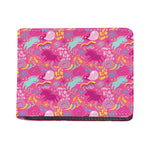 Pink Girly Unicorn Print Bifold Wallet