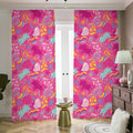 Pink Girly Unicorn Print Dimout Pencil Pleat Curtains