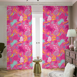 Pink Girly Unicorn Print Blackout Pencil Pleat Curtains