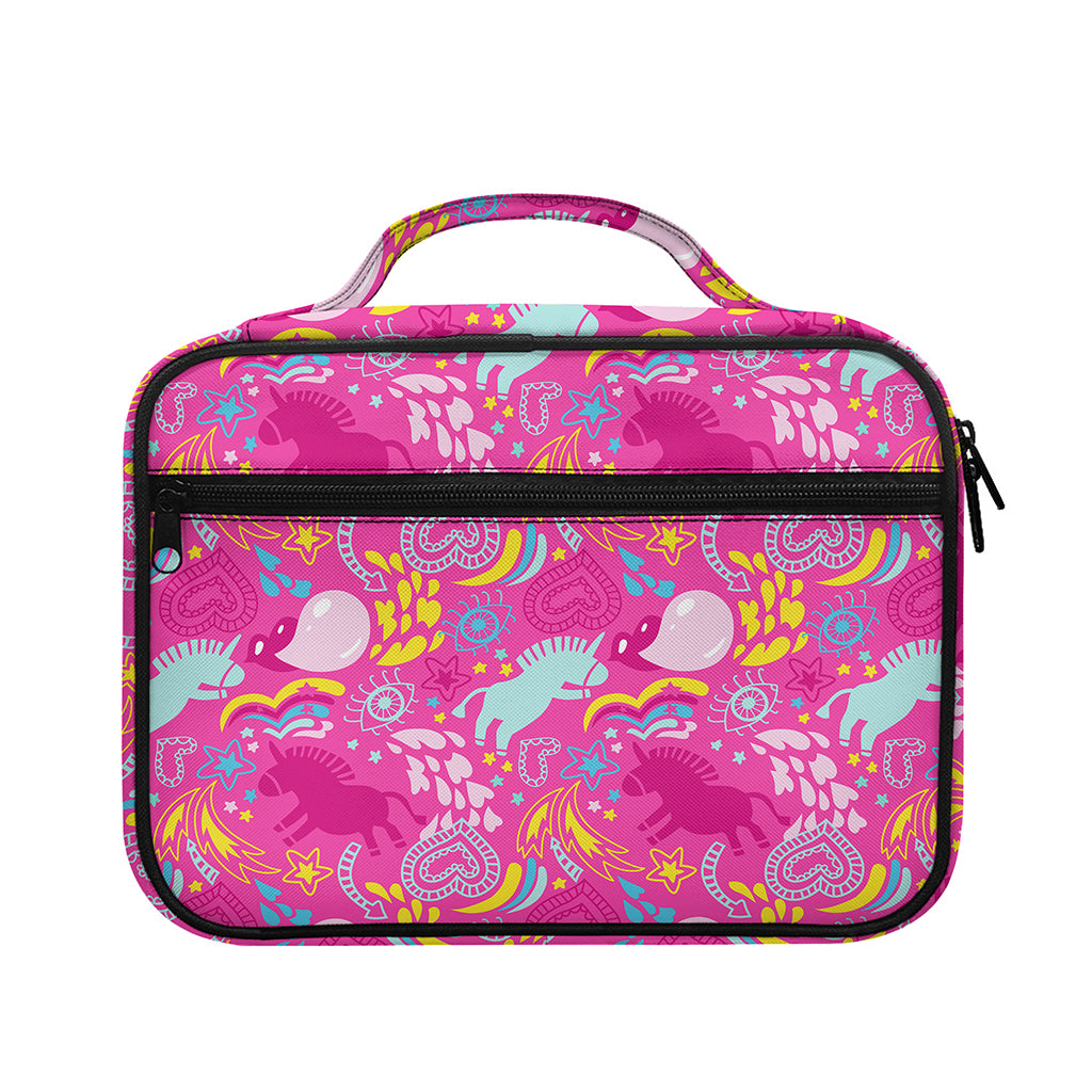 Pink Girly Unicorn Print Briefcase Bible Bag