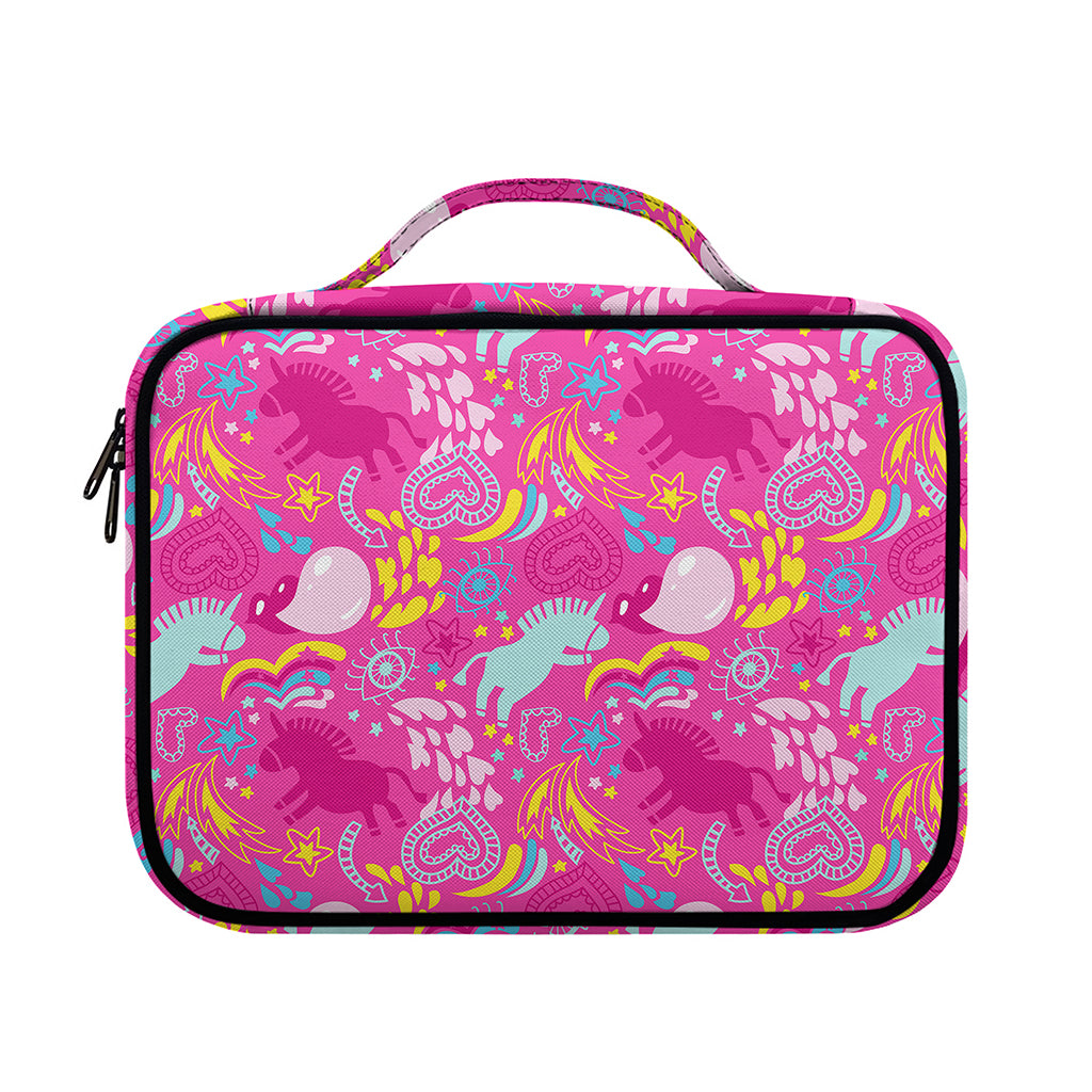 Pink Girly Unicorn Print Briefcase Bible Bag
