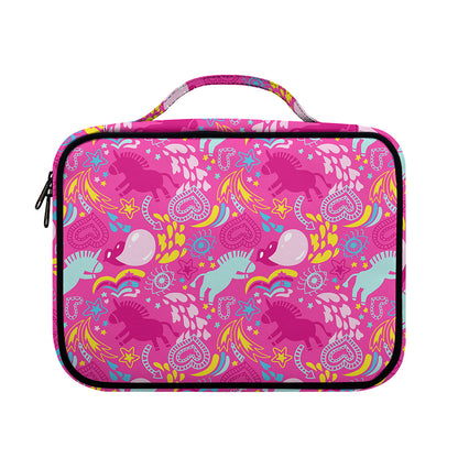Pink Girly Unicorn Print Briefcase Bible Bag