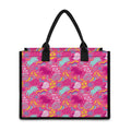 Pink Girly Unicorn Print Canvas Tote Bag