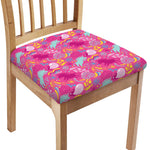 Pink Girly Unicorn Print Chair Cushion Cover