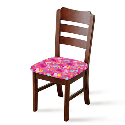 Pink Girly Unicorn Print Chair Cushion Cover