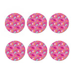 Pink Girly Unicorn Print Coaster Set