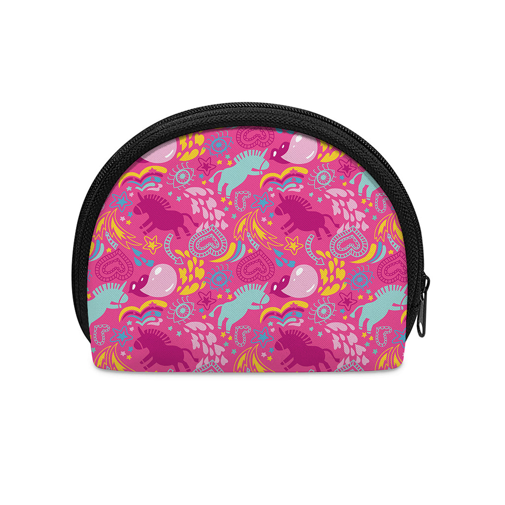Pink Girly Unicorn Print Coin Purse