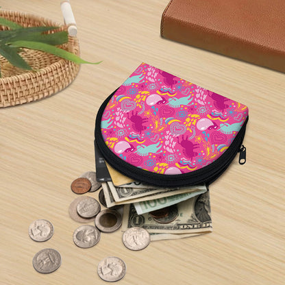 Pink Girly Unicorn Print Coin Purse