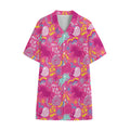 Pink Girly Unicorn Print Cotton Hawaiian Shirt