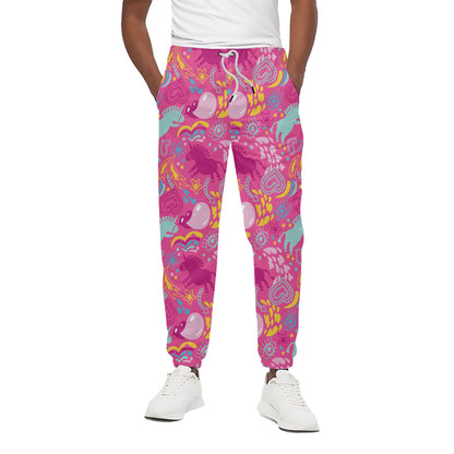 Pink Girly Unicorn Print Cotton Pants