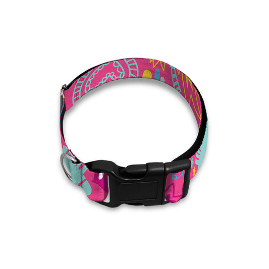 Pink Girly Unicorn Print Dog Collar