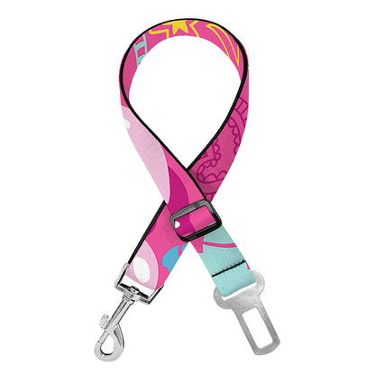 Pink Girly Unicorn Print Dog Seat Belt
