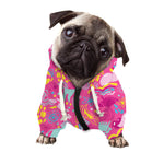 Pink Girly Unicorn Print Dog Zip Up Hoodie