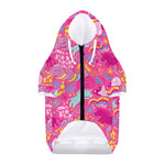 Pink Girly Unicorn Print Dog Zip Up Hoodie
