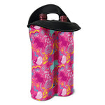 Pink Girly Unicorn Print Double Neoprene Wine Tote