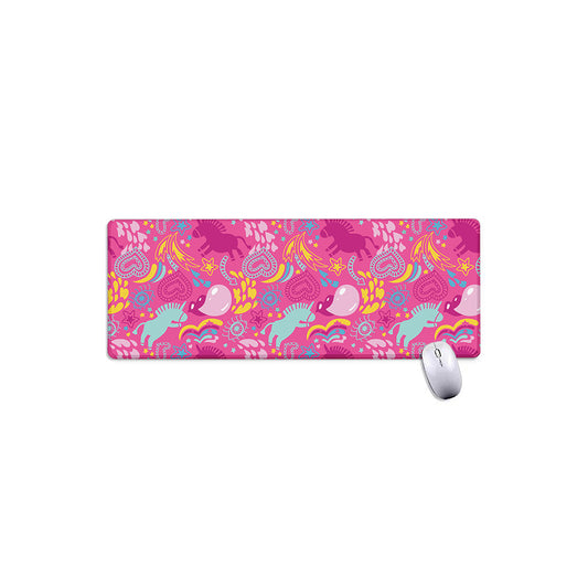 Pink Girly Unicorn Print Extended Mouse Pad