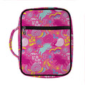 Pink Girly Unicorn Print Front Pocket Bible Bag