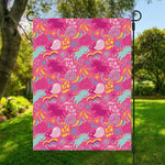 Pink Girly Unicorn Print Garden Flag