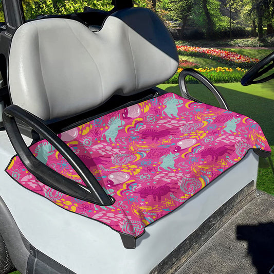 Pink Girly Unicorn Print Golf Cart Seat Cover