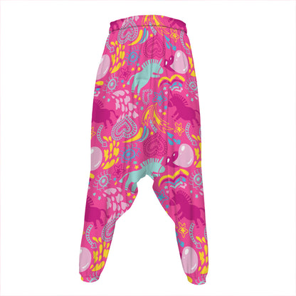 Pink Girly Unicorn Print Hammer Pants