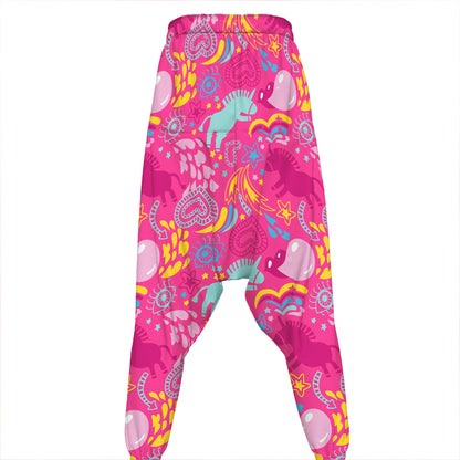 Pink Girly Unicorn Print Hammer Pants