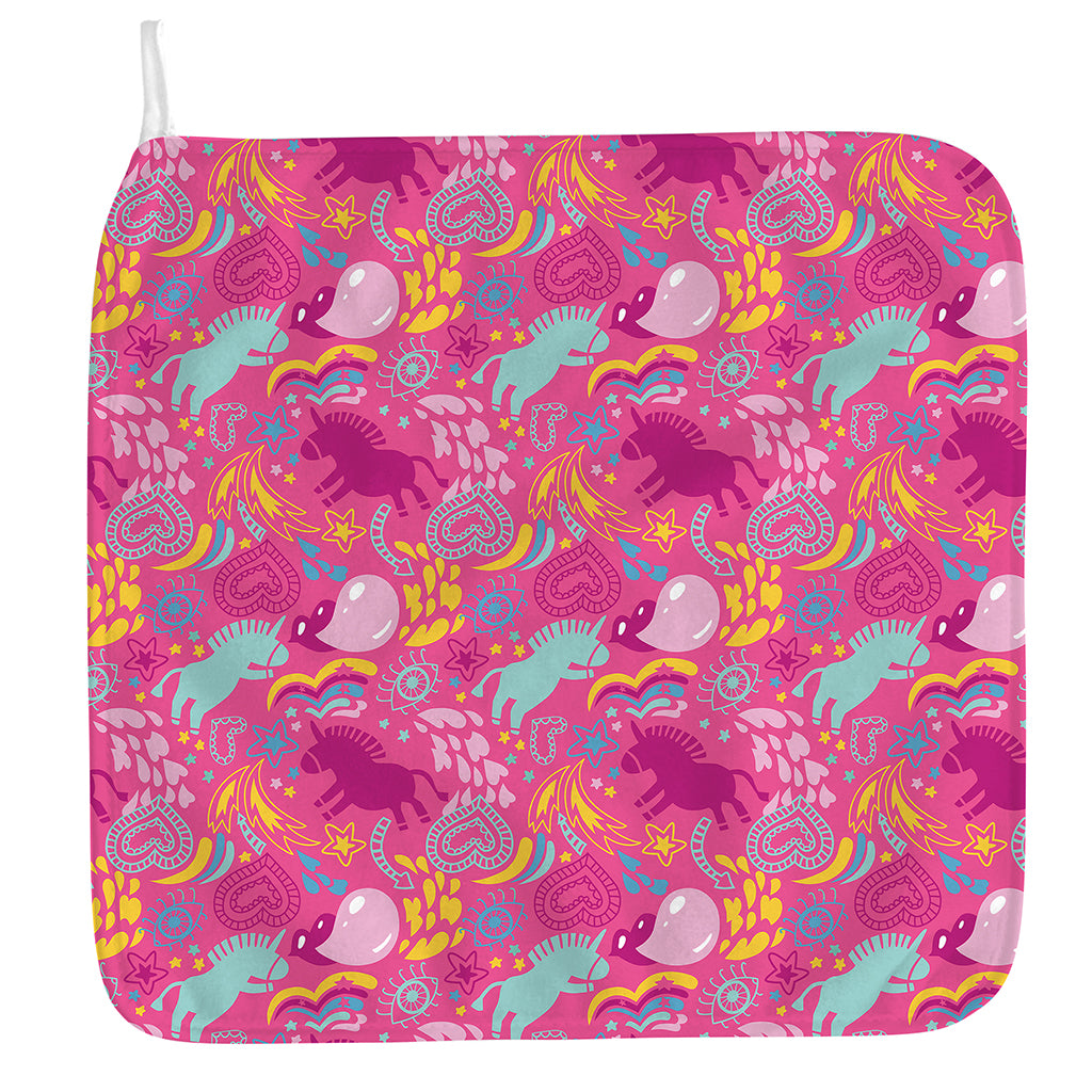 Pink Girly Unicorn Print Hand Towel
