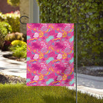 Pink Girly Unicorn Print House Flag