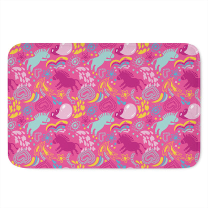 Pink Girly Unicorn Print Indoor Door Mat